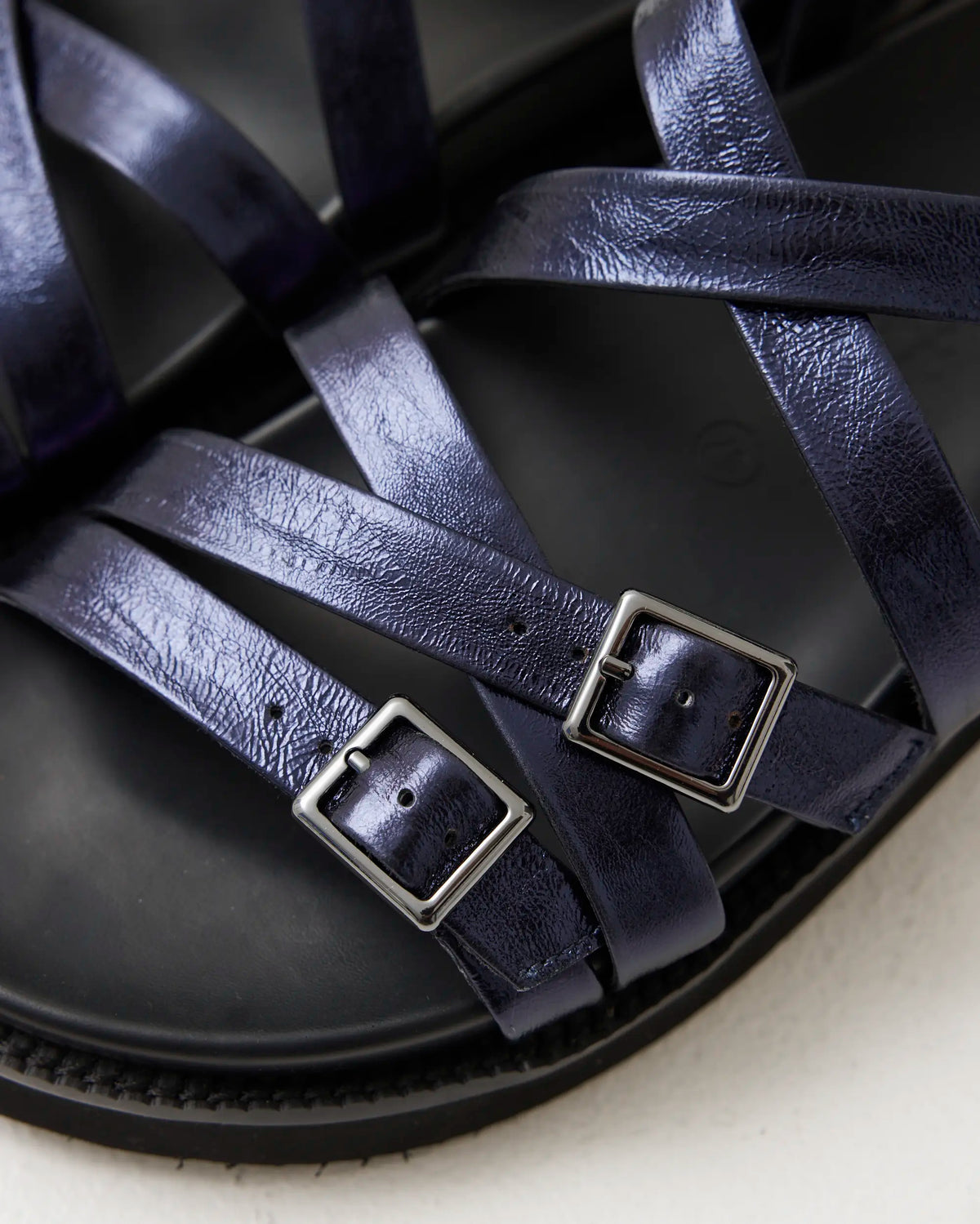 Sophia Strappy Sandal | Navy Metallic