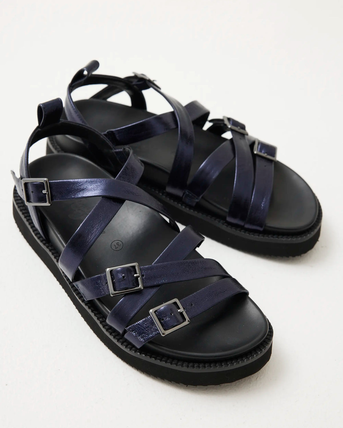 Sophia Strappy Sandal | Navy Metallic