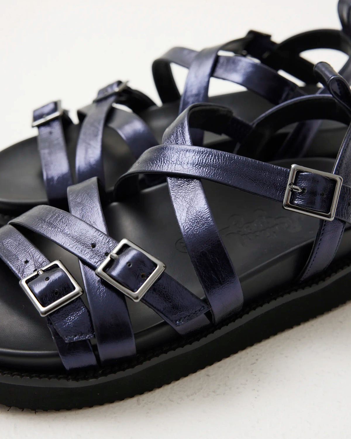 Sophia Strappy Sandal | Navy Metallic