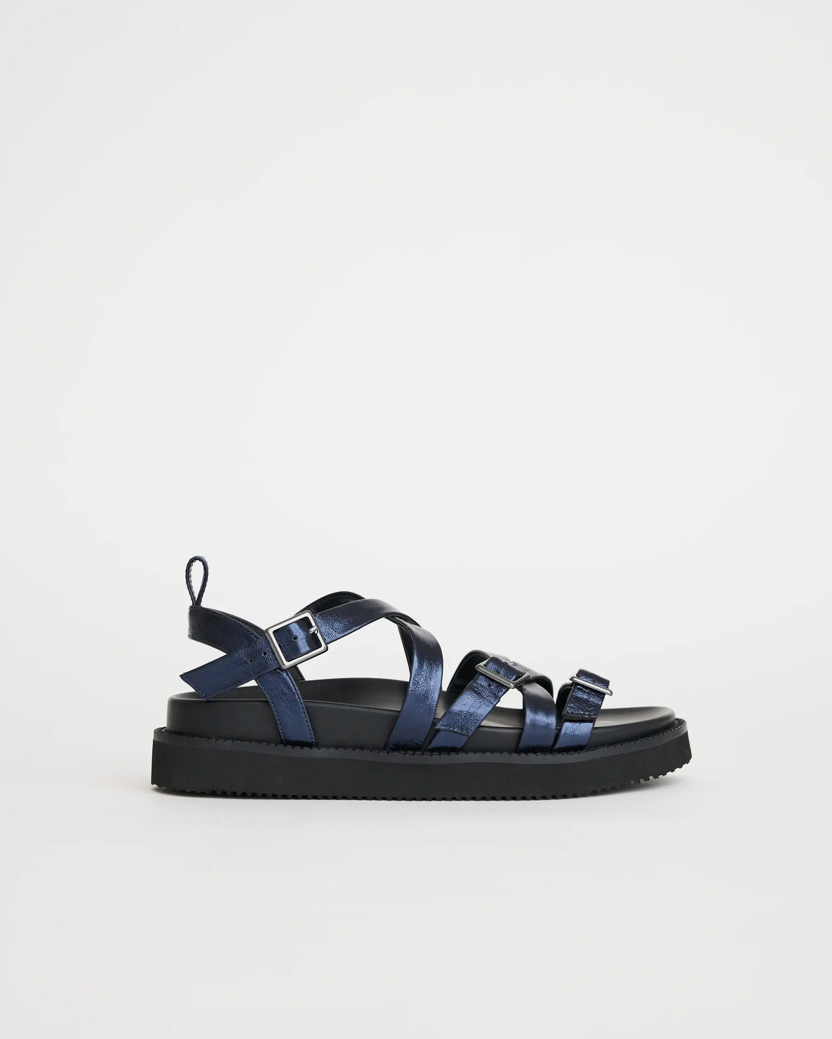 Sophia Strappy Sandal | Navy Metallic