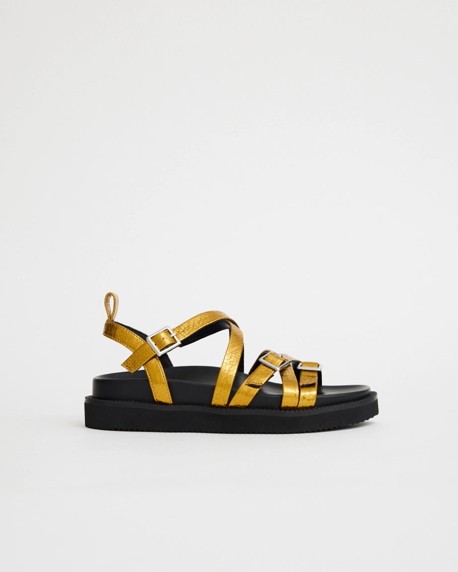 Sophia Strappy Sandal | Fourth Floor Gold