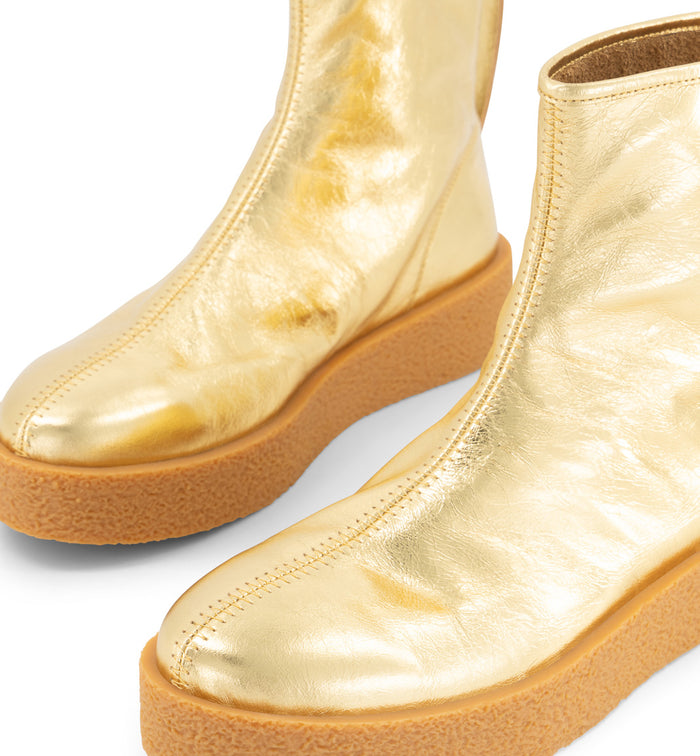 Shadow Boot in Leather | Gold Crush
