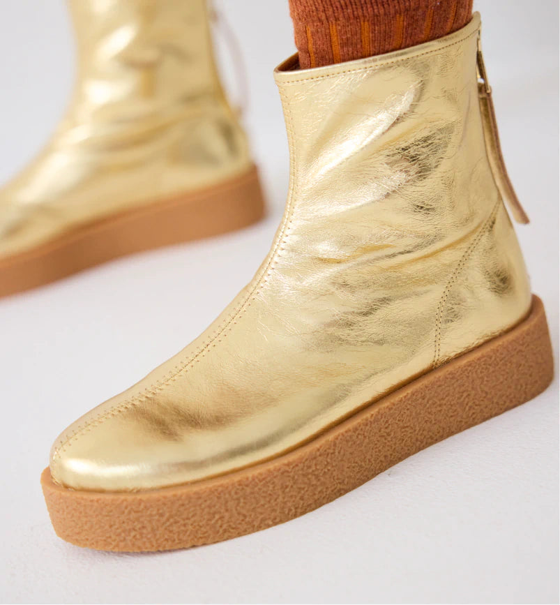 Shadow Boot in Leather Gold Crush