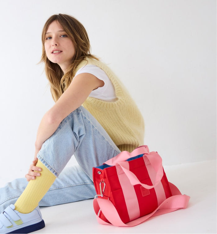 Big Time Mini Recycled Nylon Tote | Ballet Red