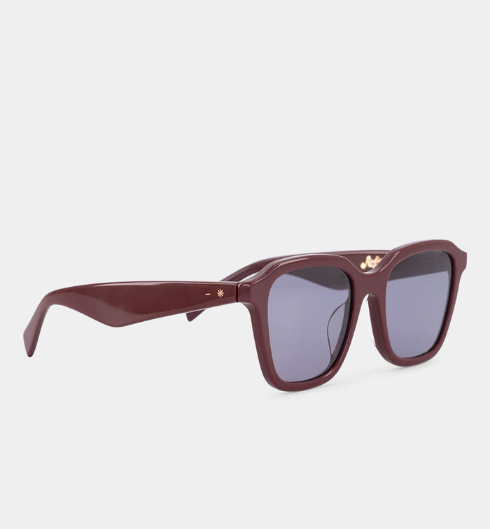 Square Times Bio-Acetate Sunglasses | Rusty Magenta with Smoke Lens