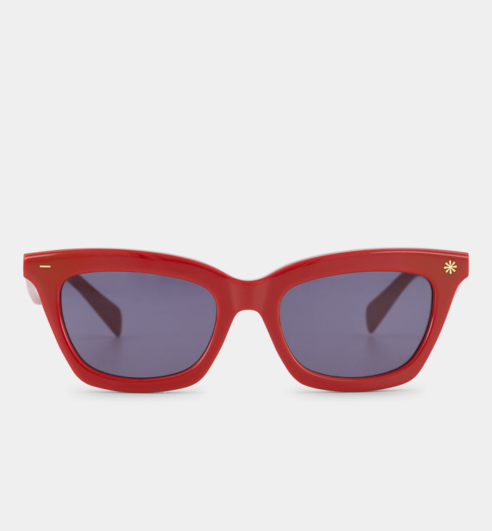 Sunseeker Bio-Acetate Sunglasses | Solid Red with Smoke Lens