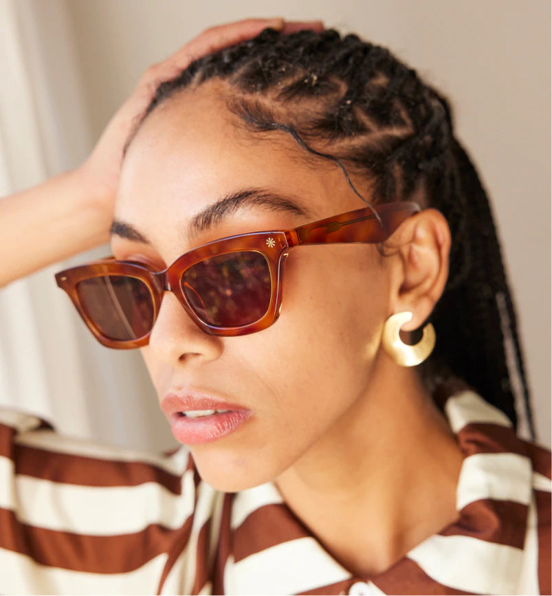 Sunseeker Acetate Sunglasses Honey Tort with Brown Lens