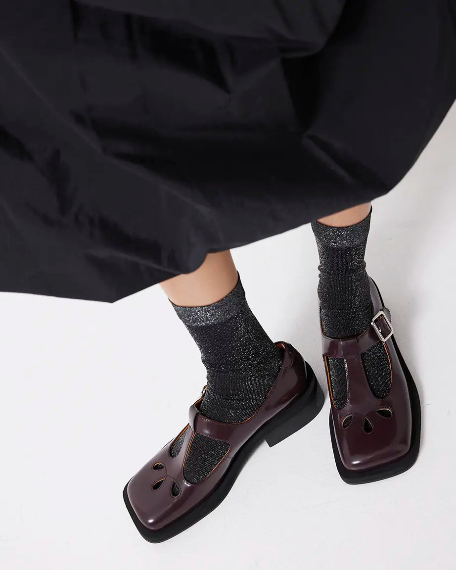Thelma Square Toe Shoe | Aubergine