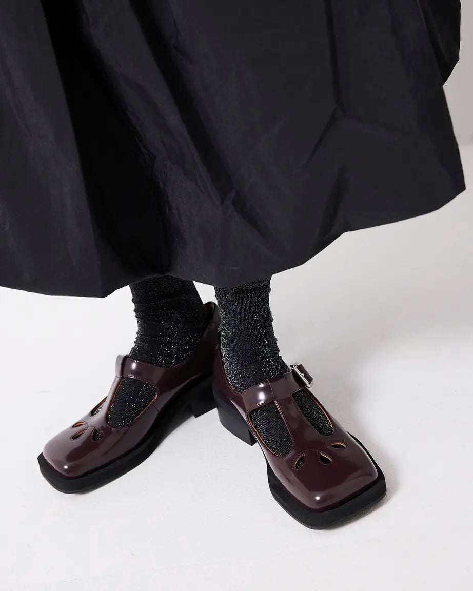 Thelma Square Toe Shoe | Aubergine