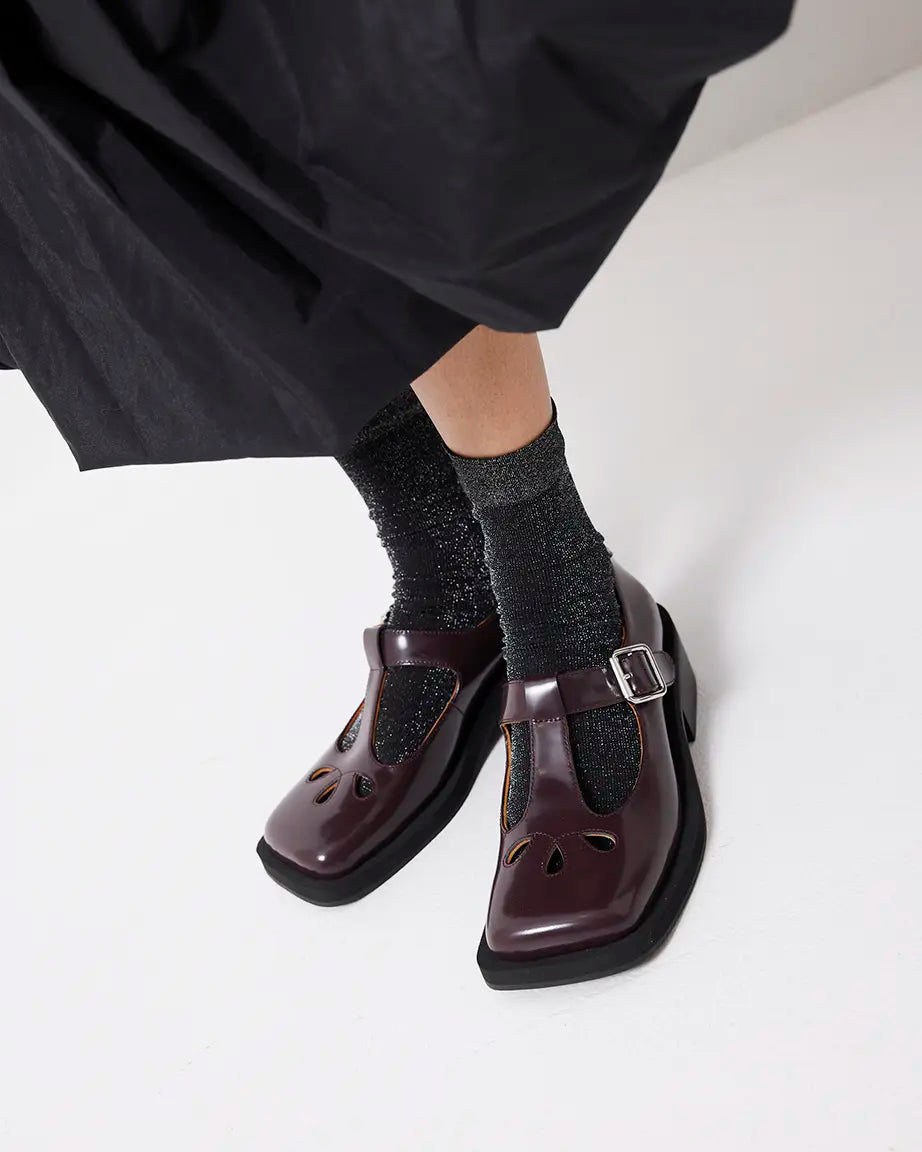 Thelma Square Toe Shoe | Aubergine