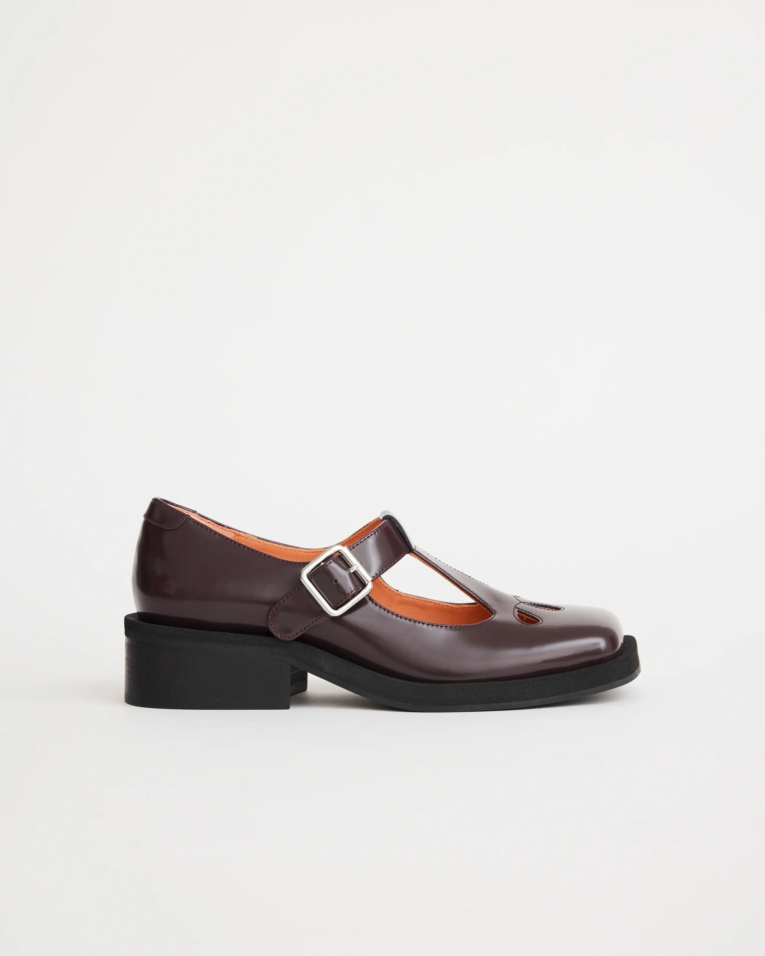 Thelma Square Toe Shoe | Aubergine