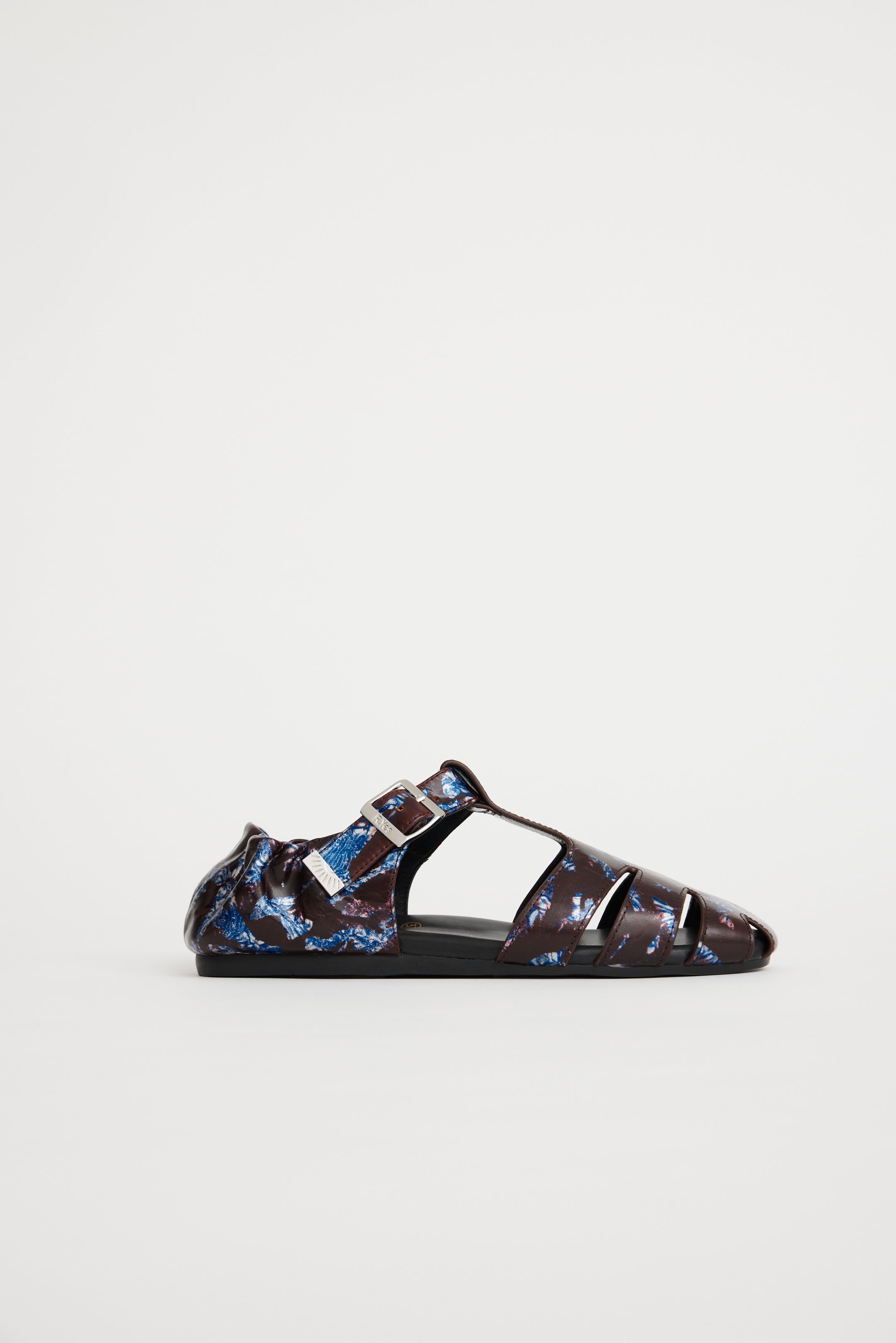Totem Ruched Leather Sandal | Porcelain