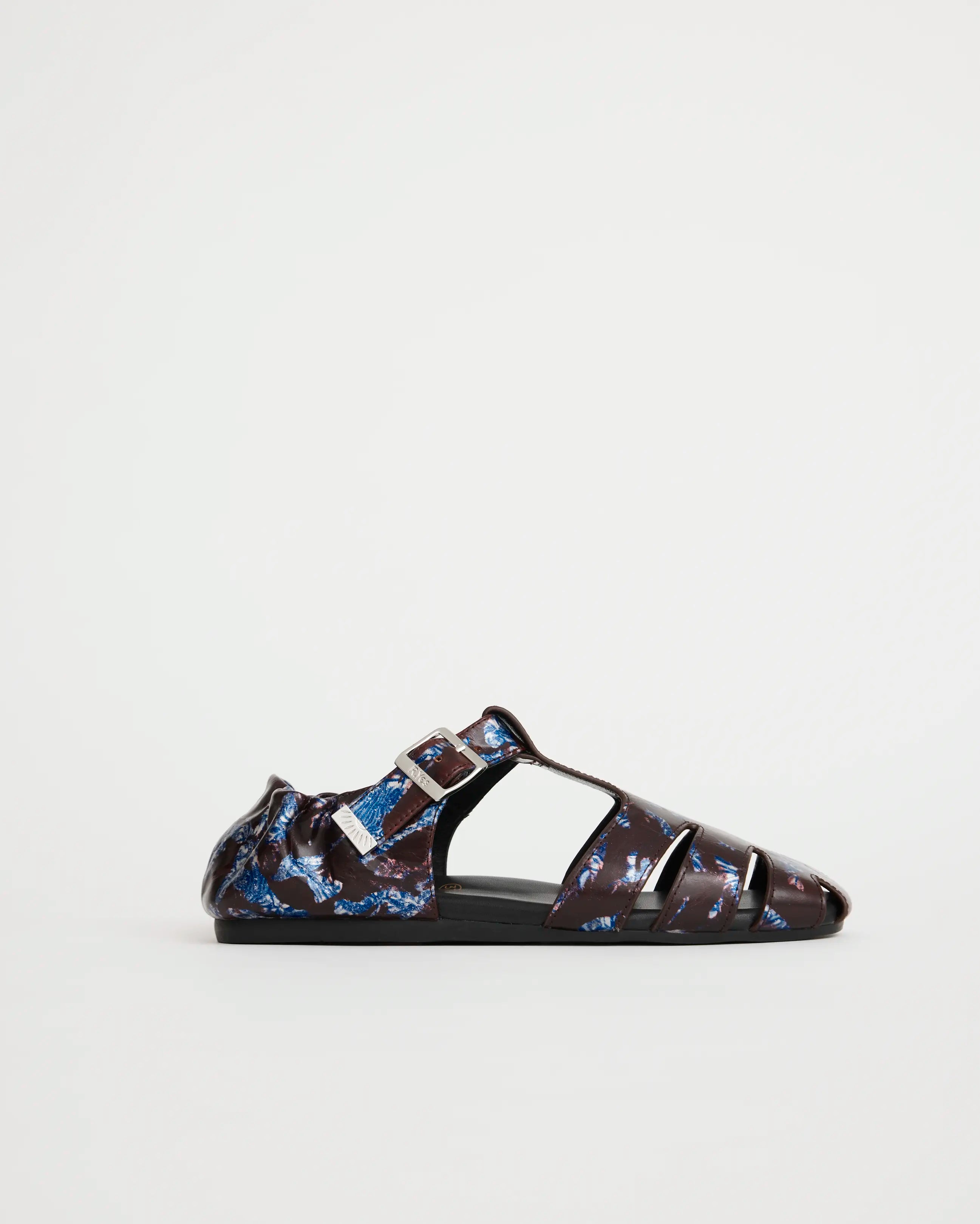 Totem Ruched Leather Sandal | Porcelain
