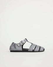 Totem Ruched Leather Sandal | Slate