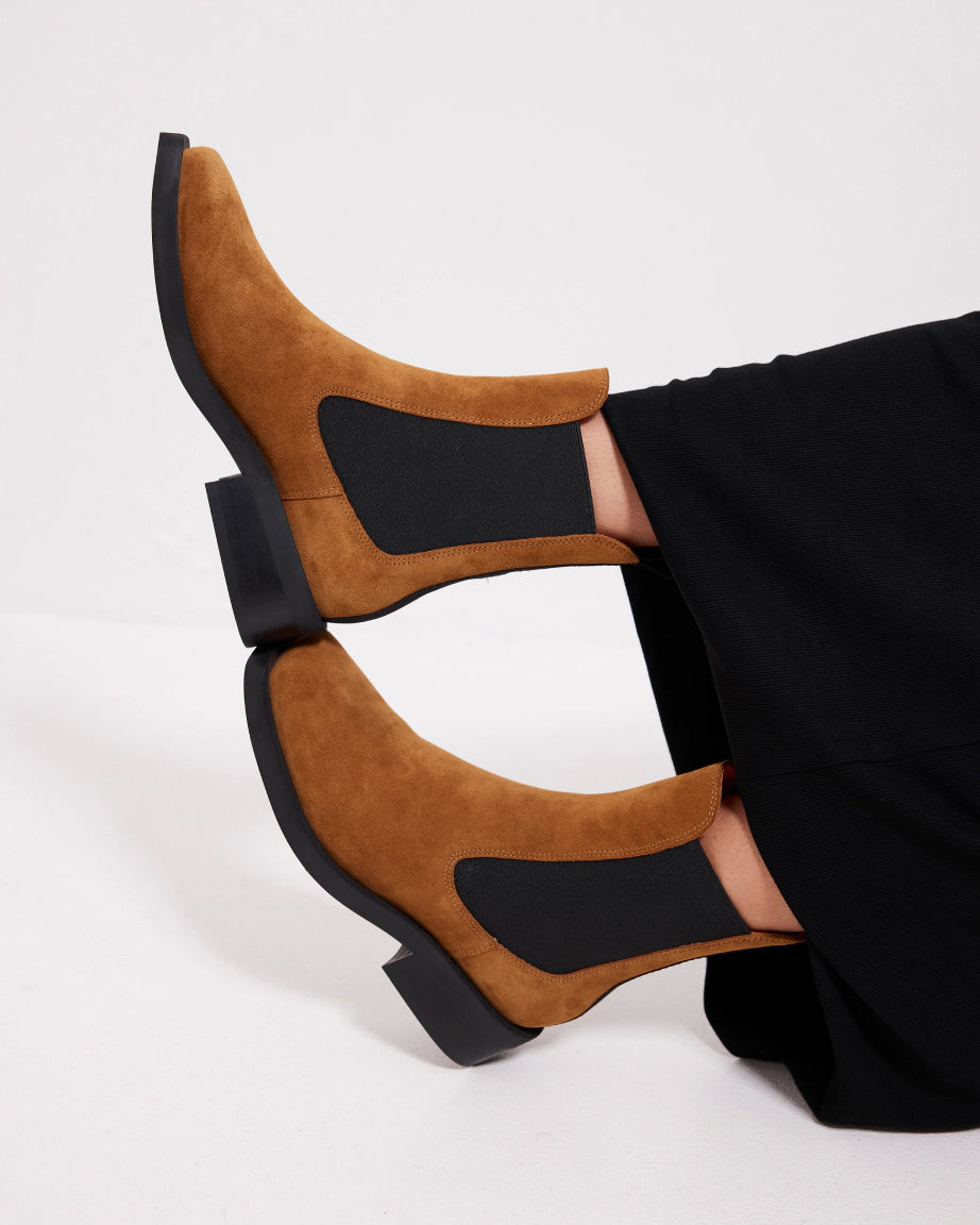 Tomorrow Square Toe Chelsea Boot | Coffee Suede