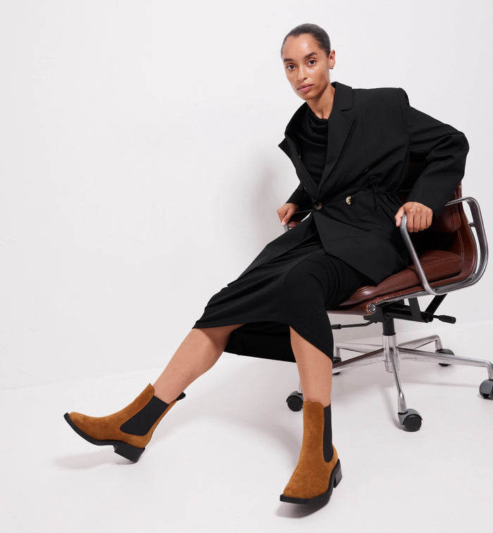 Tomorrow Square Toe Chelsea Boot | Coffee Suede