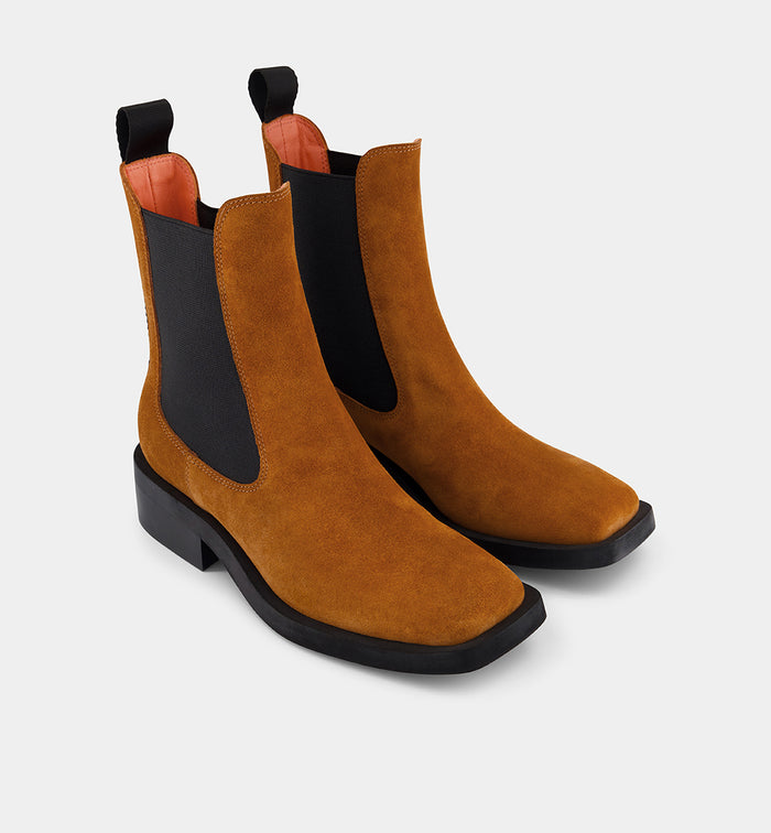 Tomorrow Square Toe Chelsea Boot | Coffee Suede