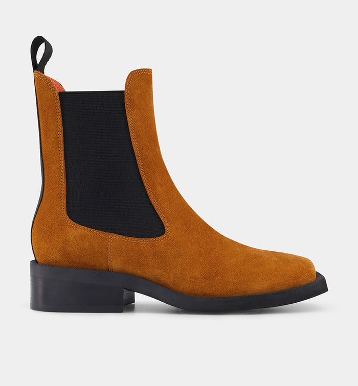 Tomorrow Square Toe Chelsea Boot | Coffee Suede