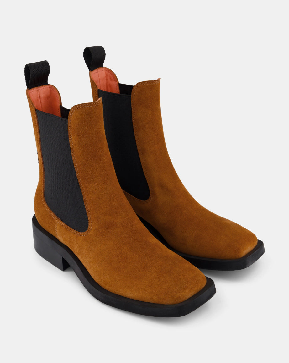 Tomorrow Square Toe Chelsea Boot | Coffee Suede