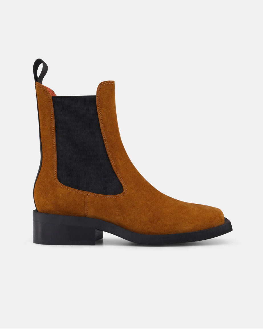 Tomorrow Square Toe Chelsea Boot | Coffee Suede