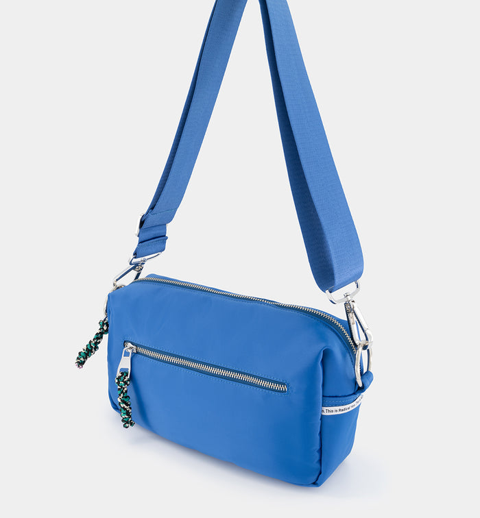 True North Nylon Clutch | Retro Blue Sporty Satin