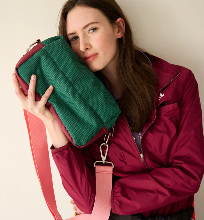 North Star Nylon Clutch | Green Tri Colour