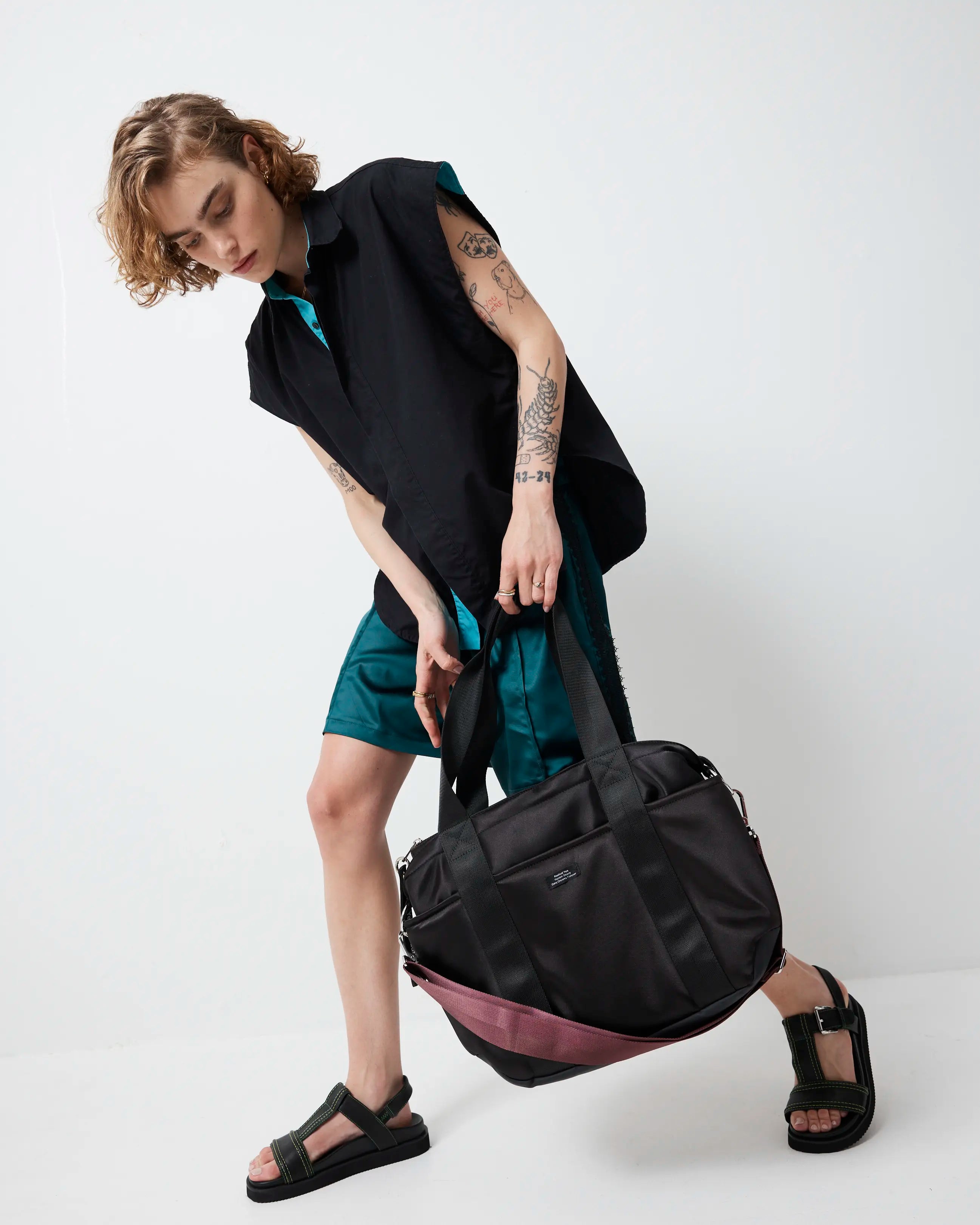 Everything 86 Tote Bag | Black and Mulberry