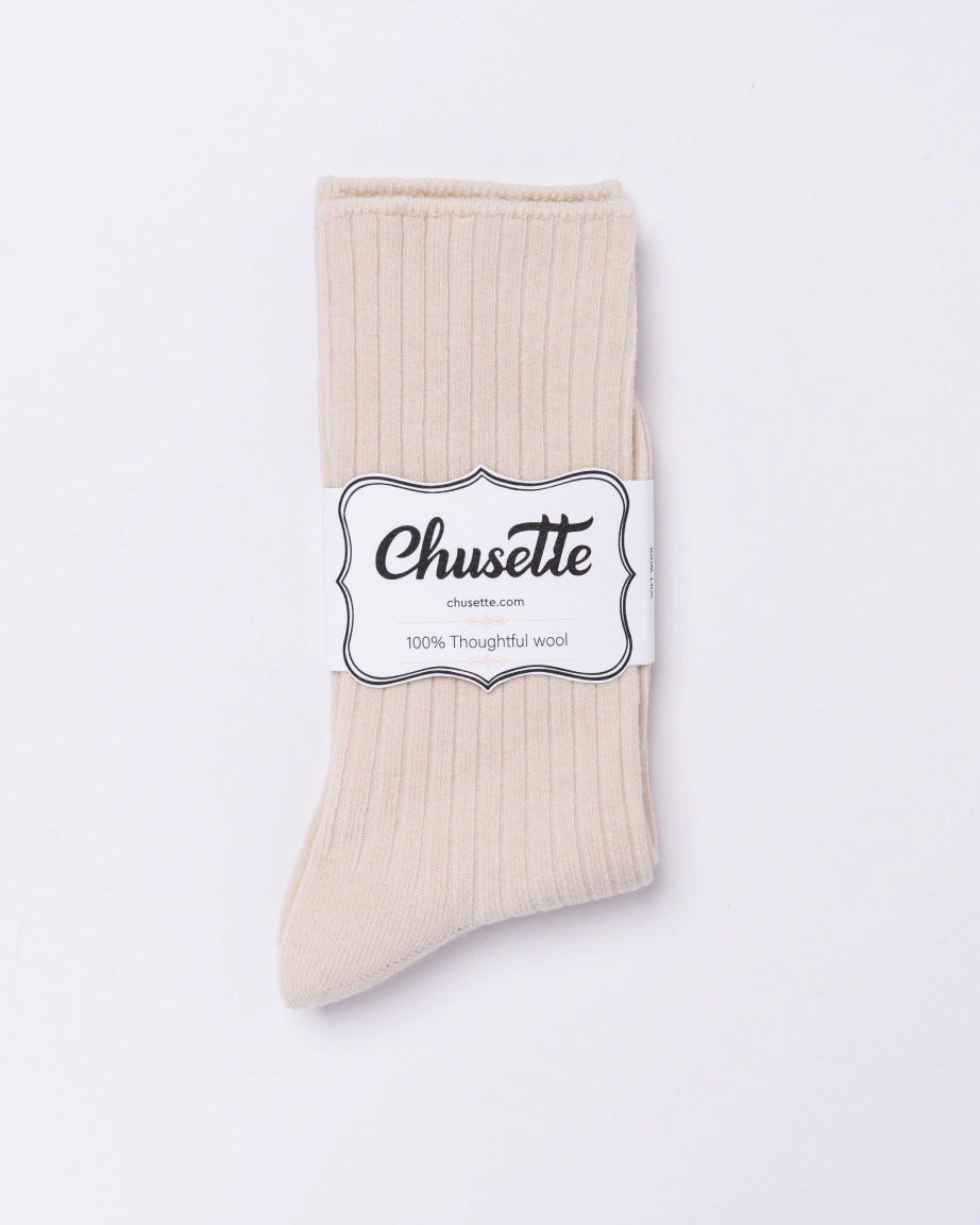 Chusette 100% Premium Wool Seamless Socks | Vanilla Cream
