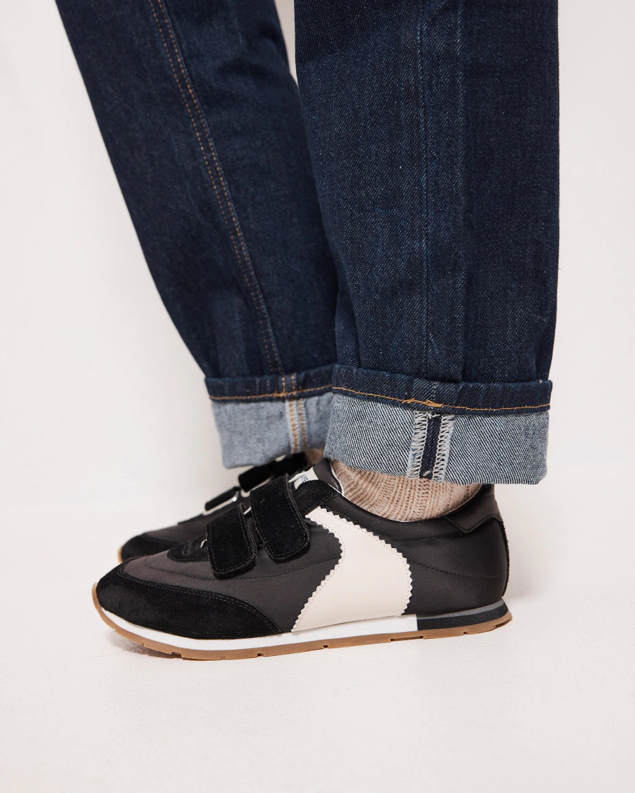Velcro Core Sneaker | Black & White