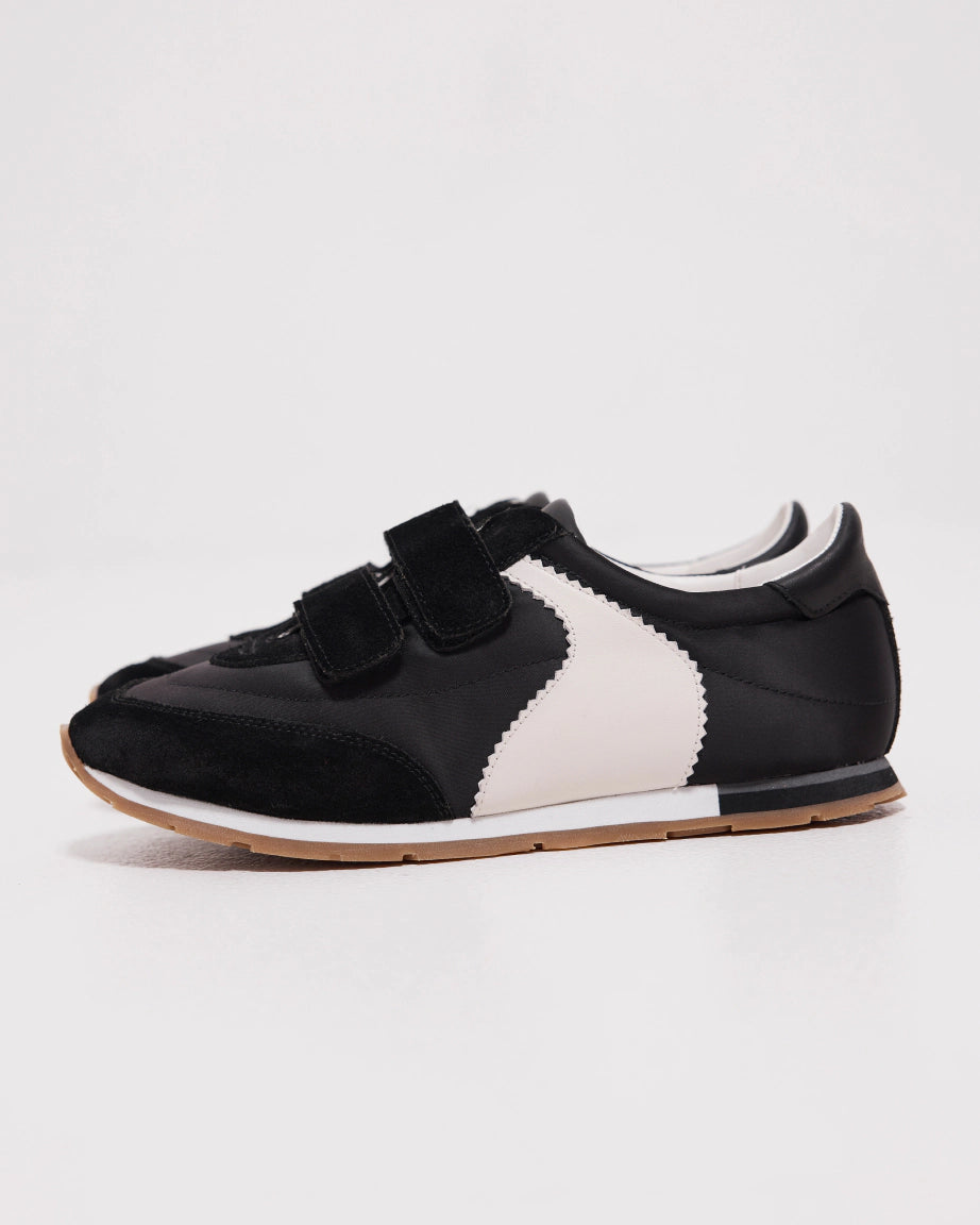 Velcro Core Sneaker | Black & White