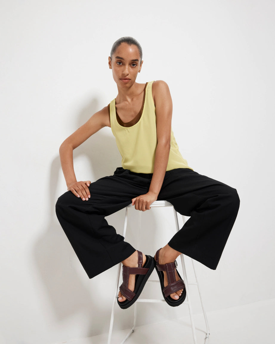 Visby T-Bar Sandal | Cherry with Milk Topstitch