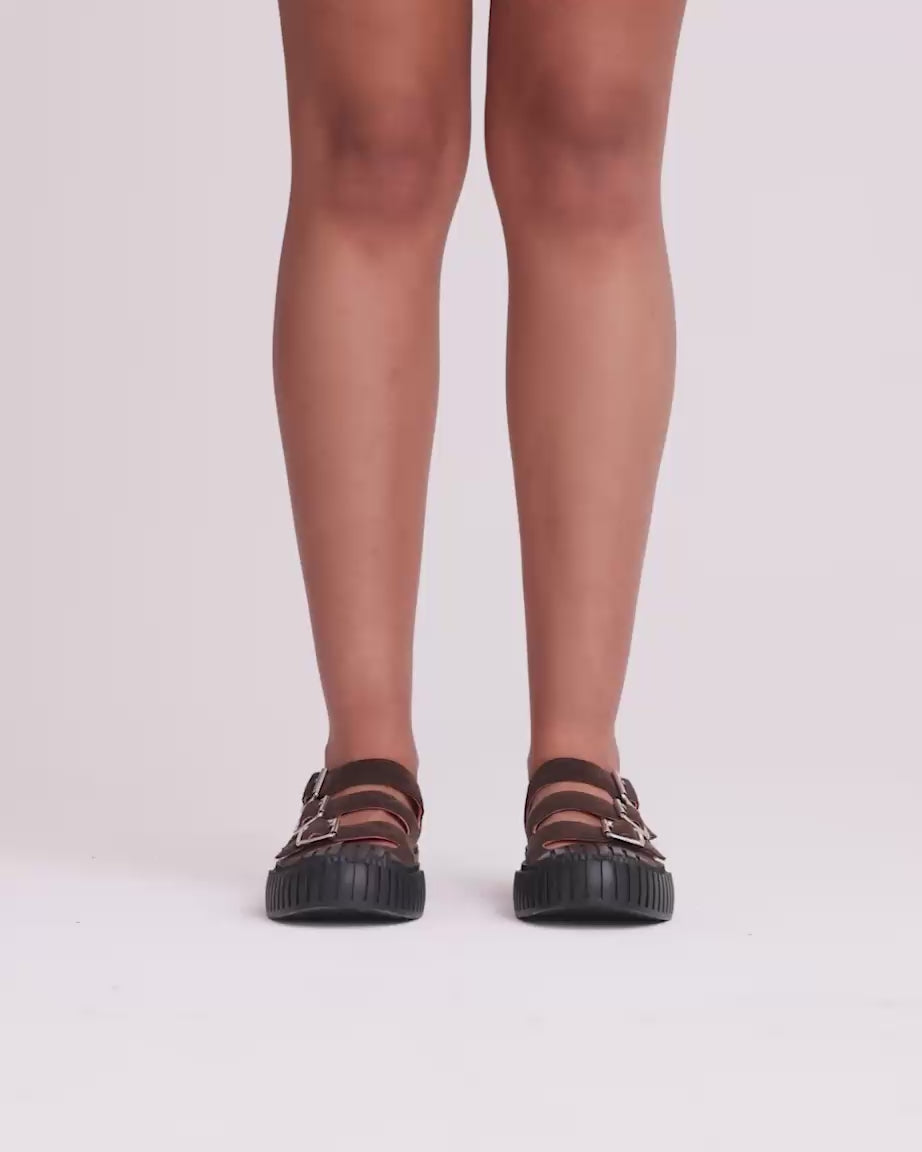 Load video: Tao Buckle Shoe | Chocolate Suede