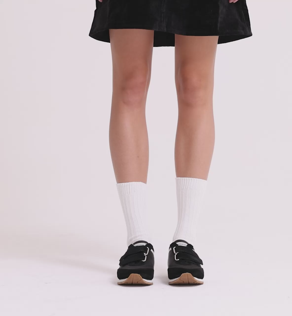 Load video: Velcro Core Sneaker | Black &amp; White