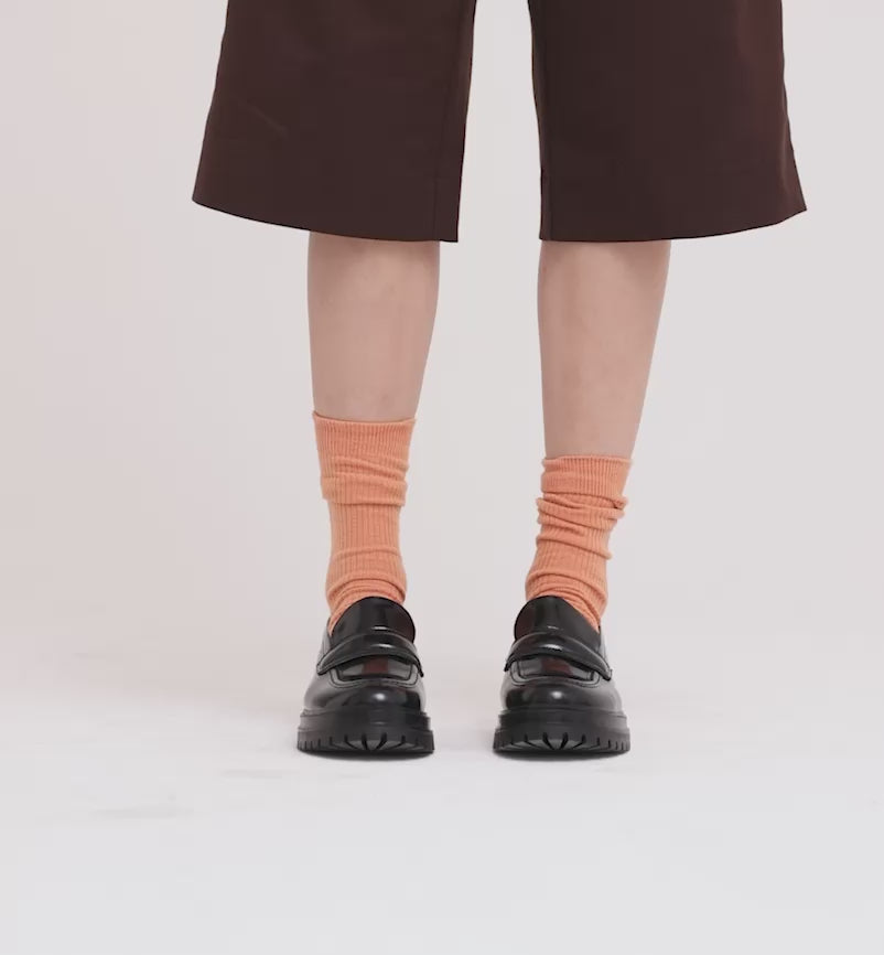 Load video: Olympia Slip On Leather Loafer | Black