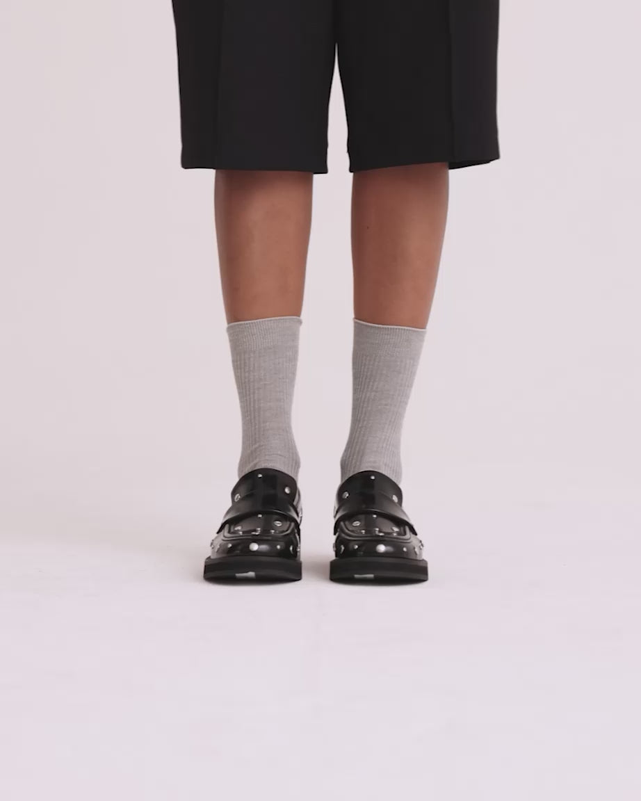 Load video: Saint Germain Modern Loafer | Black Stud