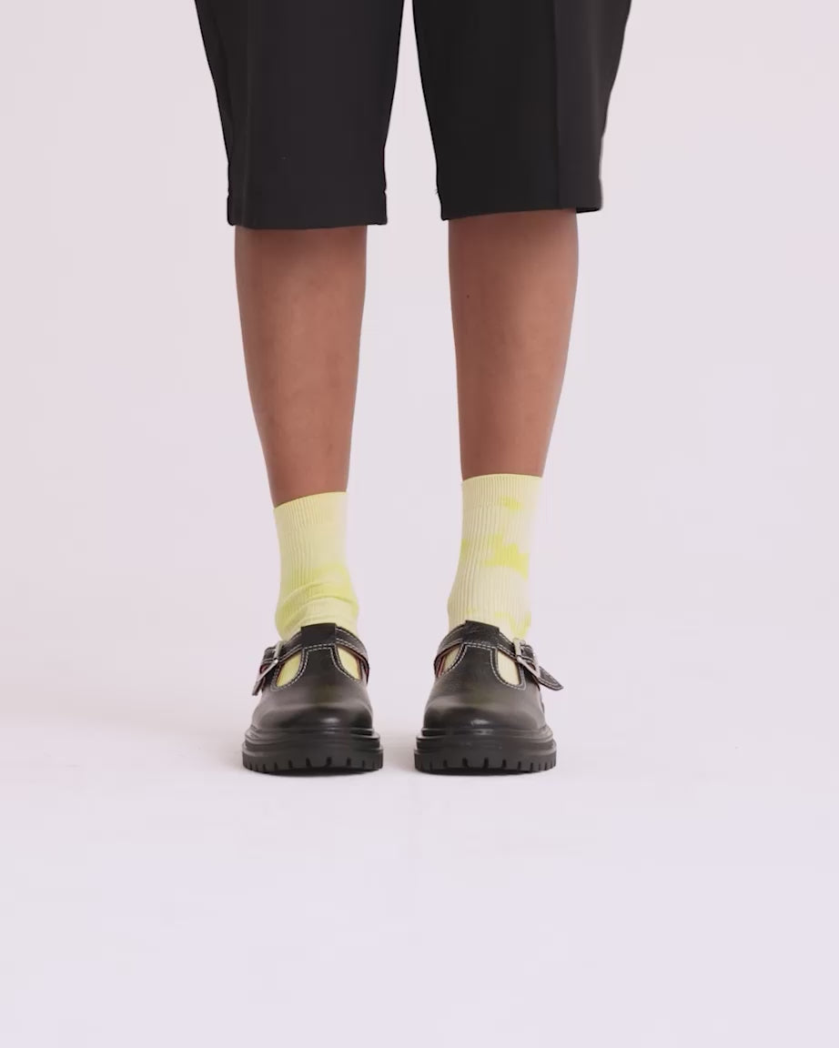 Load video: Icehouse Street T-Bar Shoe | Black Tumbled