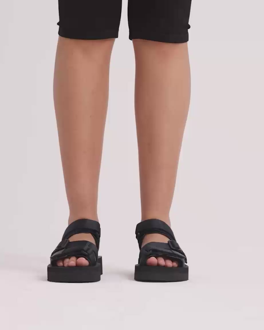 Load video: Neptune 2.0 Athletic Sandal | Midnight Black