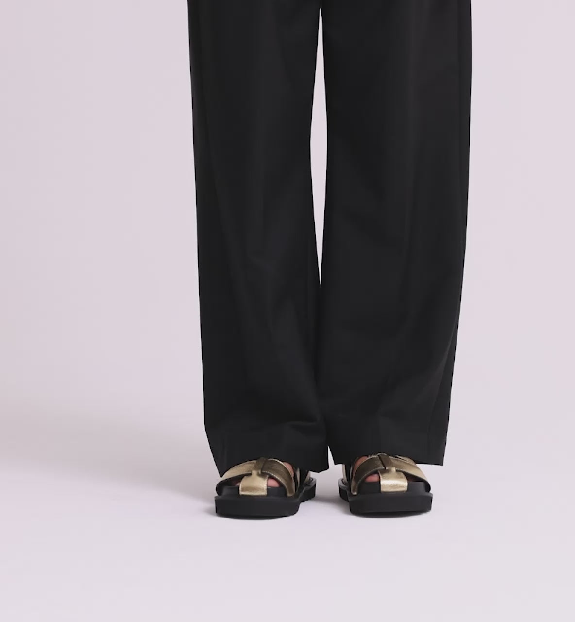 Load video: Arkestra 2.0 Fisherman Sandal Tumbled Leather | Gold