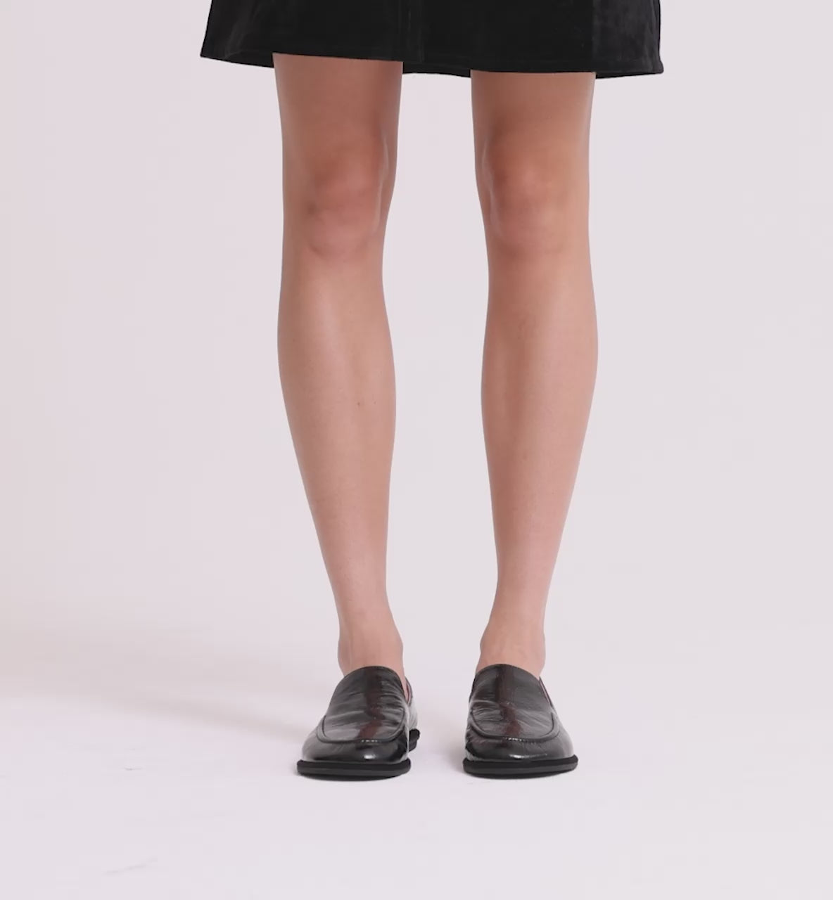 Load video: Meriem Hotel Leather Loafer | Black Crush