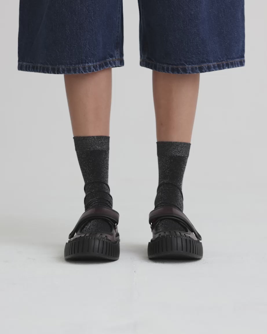 Load video: Grace Velcro Mary Jane | Aubergine