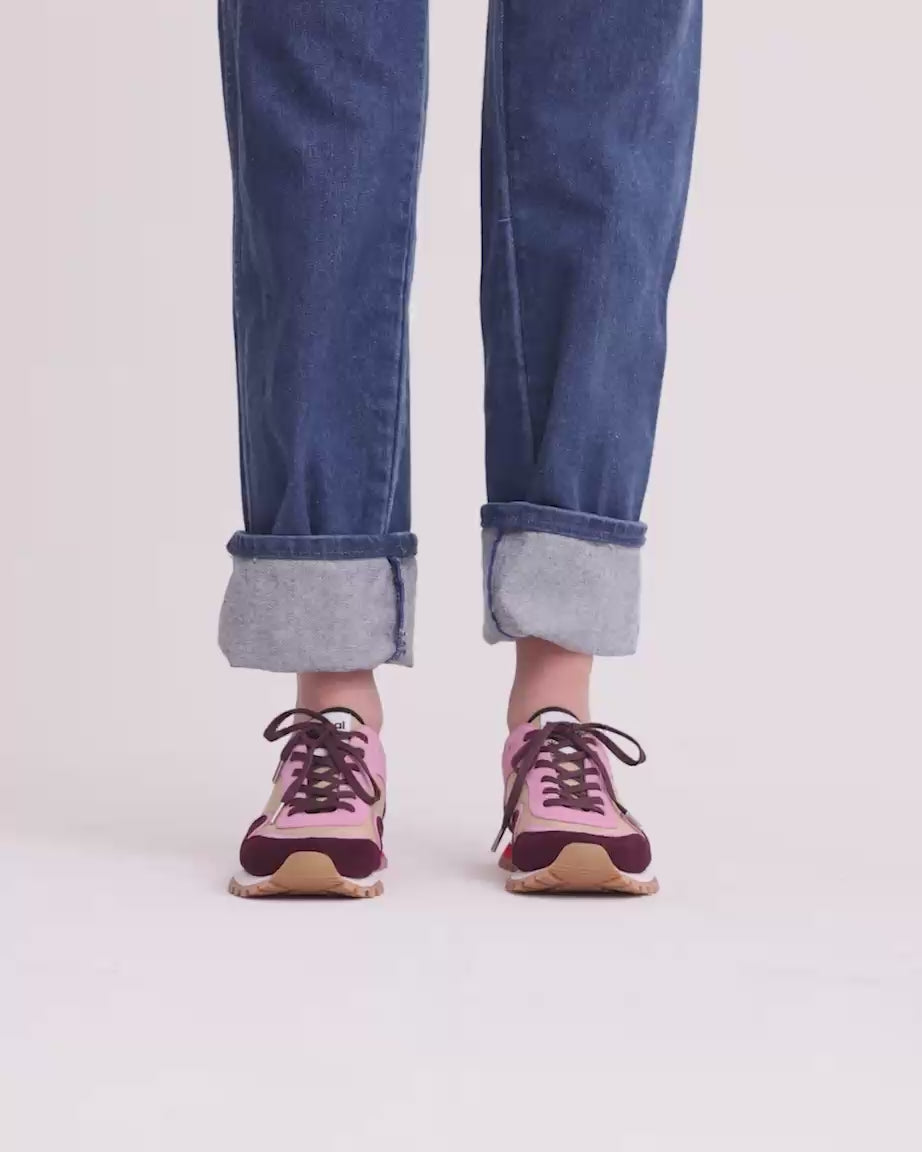 Load video: Moon Street Lace Up Sneaker | Cherry and Sandstone