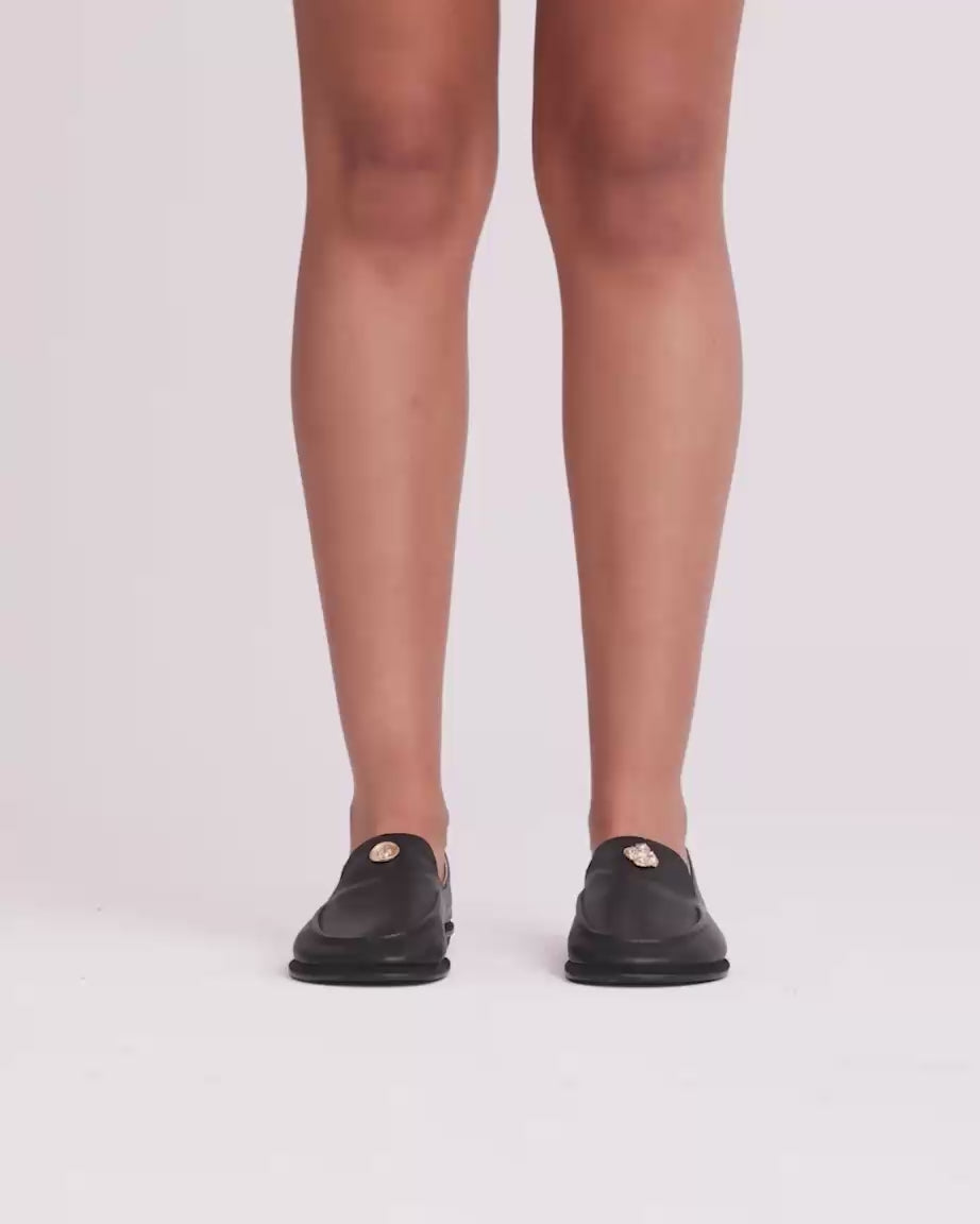Load video: Meriem Hotel Loafer | Black Deco Amazingness