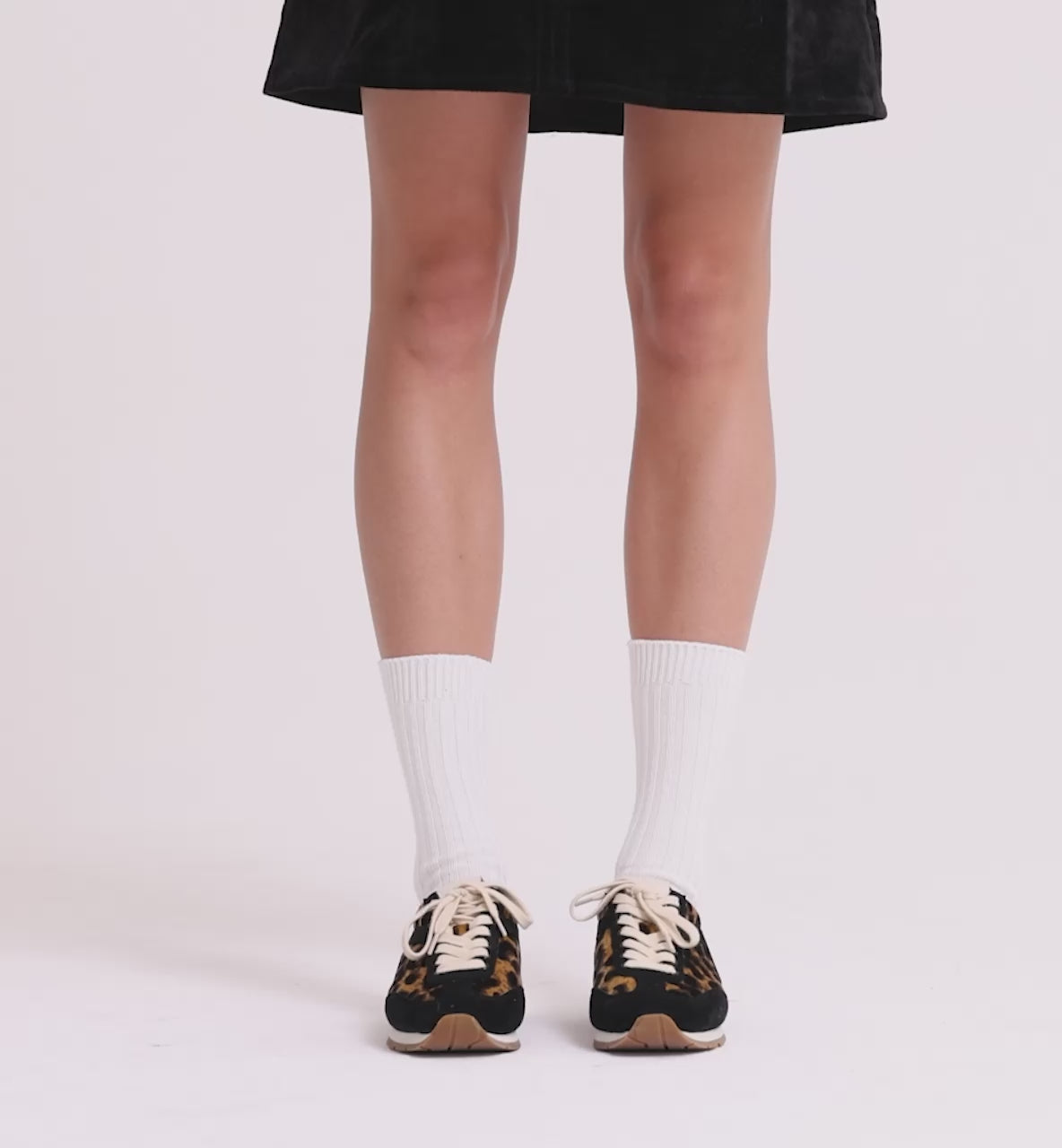 Load video: Ballet Core Sneaker | Leopard Velvet