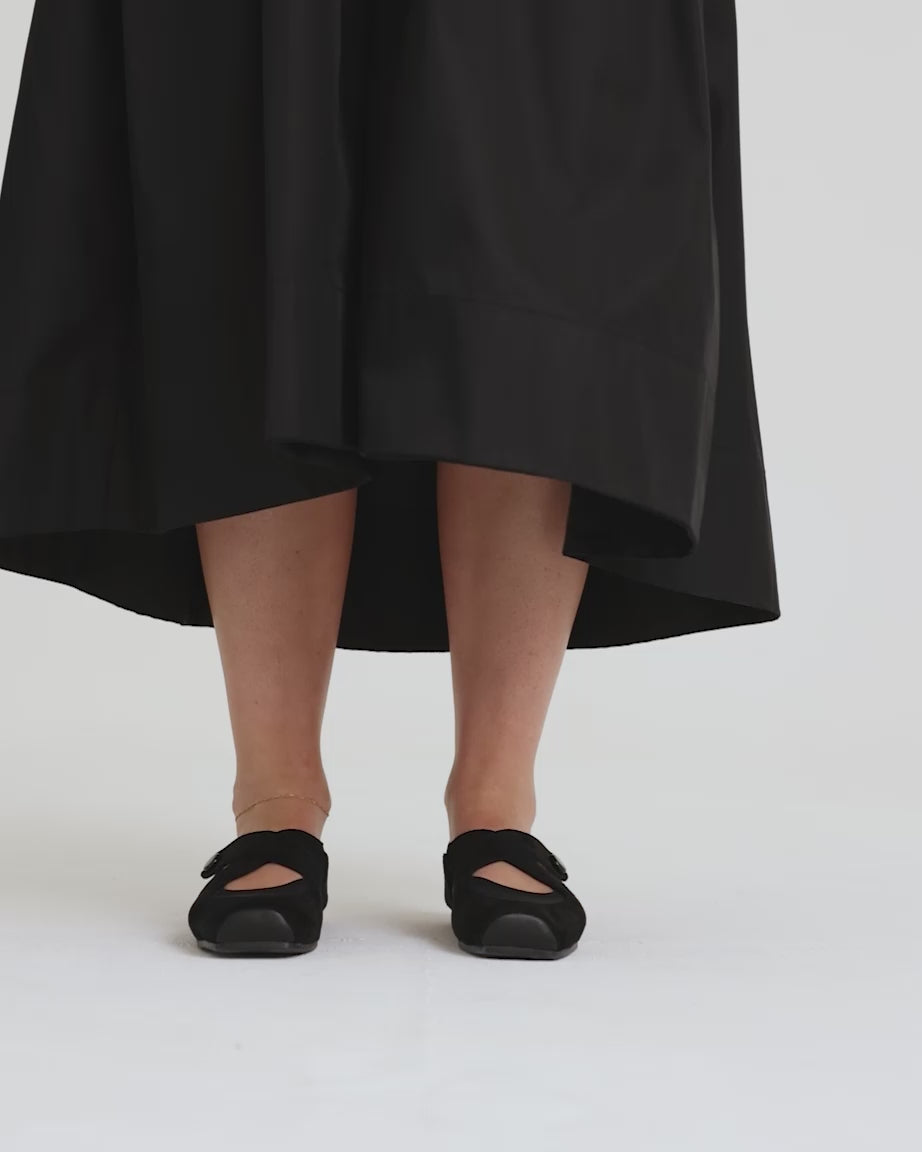 Load video: Iris Square Toe Sneakerina | Black