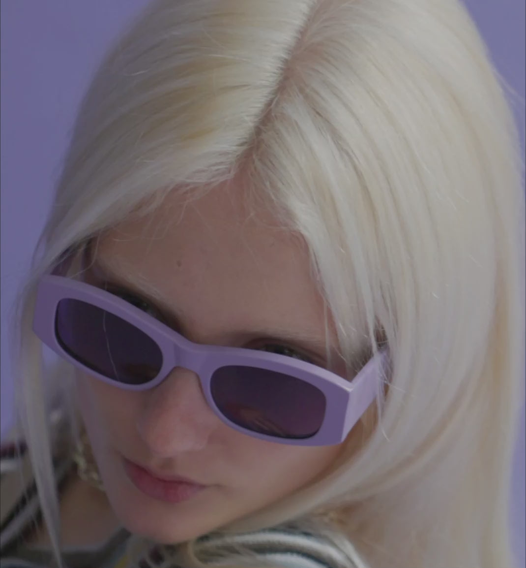 Load video: Illuminate Acetate Sunglasses - Lavender with Smoke Lens