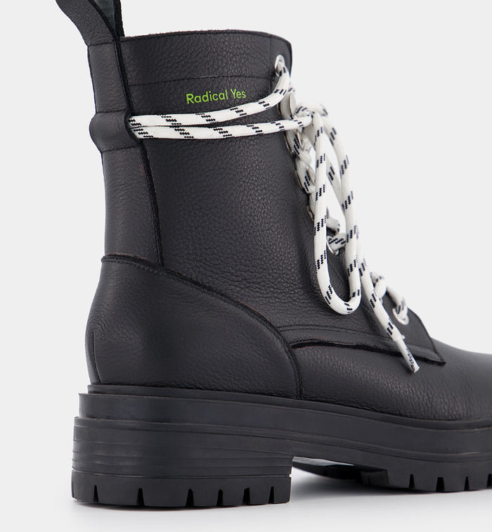 Peace Leather Lace Up Boot | Black