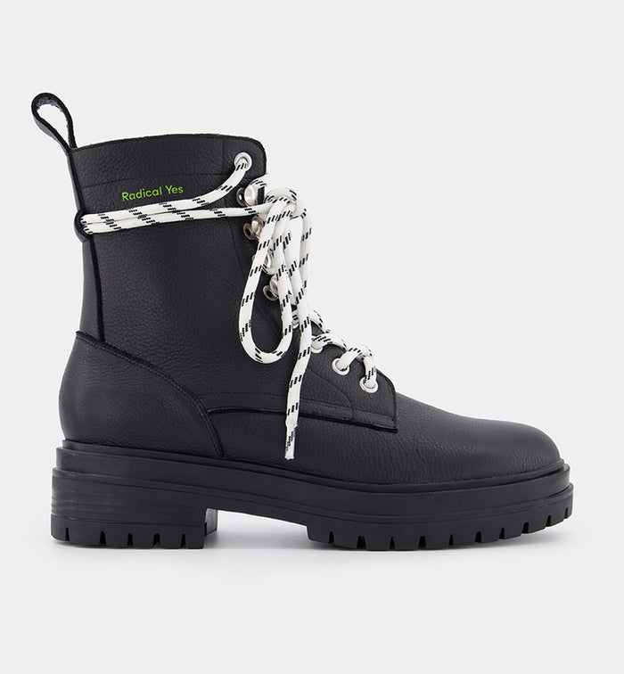 Peace Leather Lace Up Boot | Black