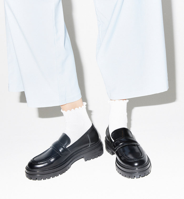 Olympia - Slip On Loafer in Black Leather