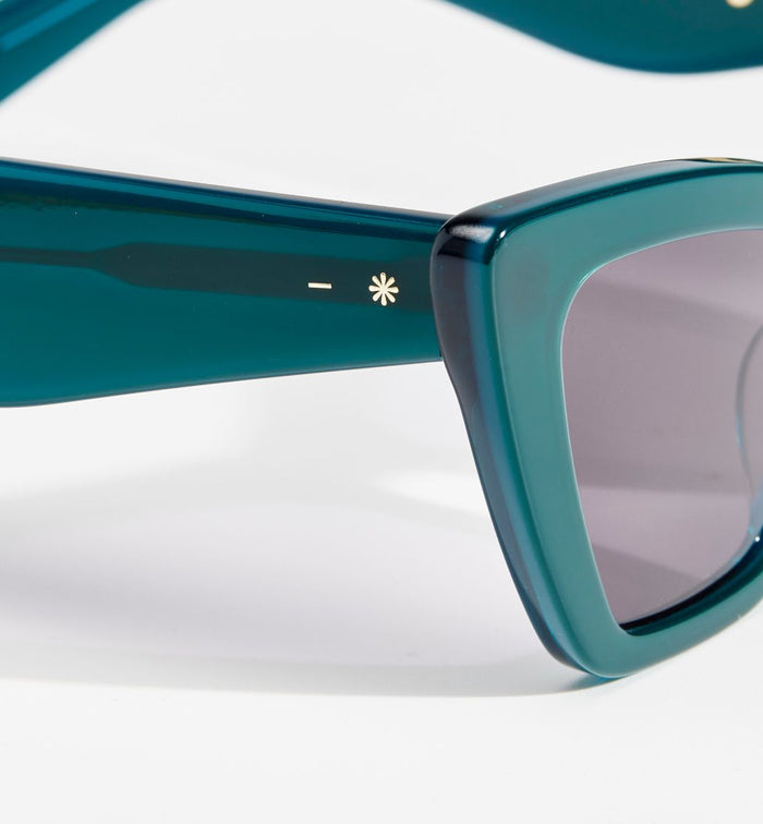 Solar Queen Bio-Acetate Sunglasses - Milky Emerald with Smoke Lens