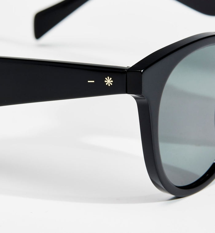 Sun Hero Bio-Acetate Sunglasses - Black with Green Mono Lens